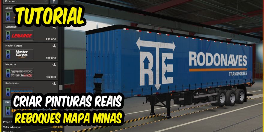 COMO CRIAR SKINS PERSONALIZADAS PARA REBOQUE DO MAPA MINAS GERAIS ETS2