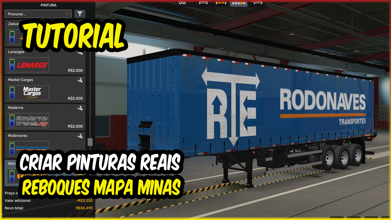 COMO CRIAR SKINS PERSONALIZADAS PARA REBOQUE DO MAPA MINAS GERAIS ETS2